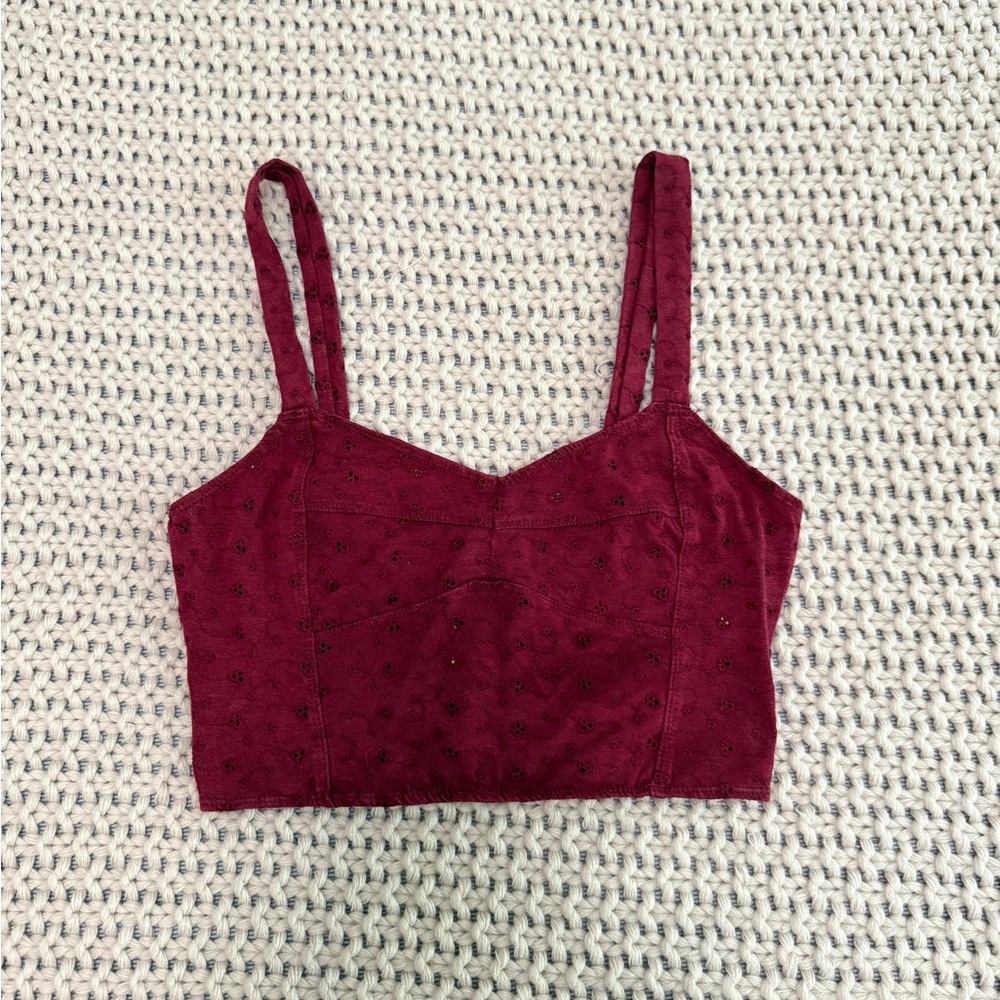 Roxy Burgundy Cropped Tank Top NWOT